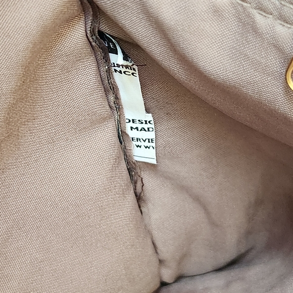 Vintage Diane von Furstenberg Tote Travel Bag Brown Lined Double Handle Purse - Picture 8 of 11